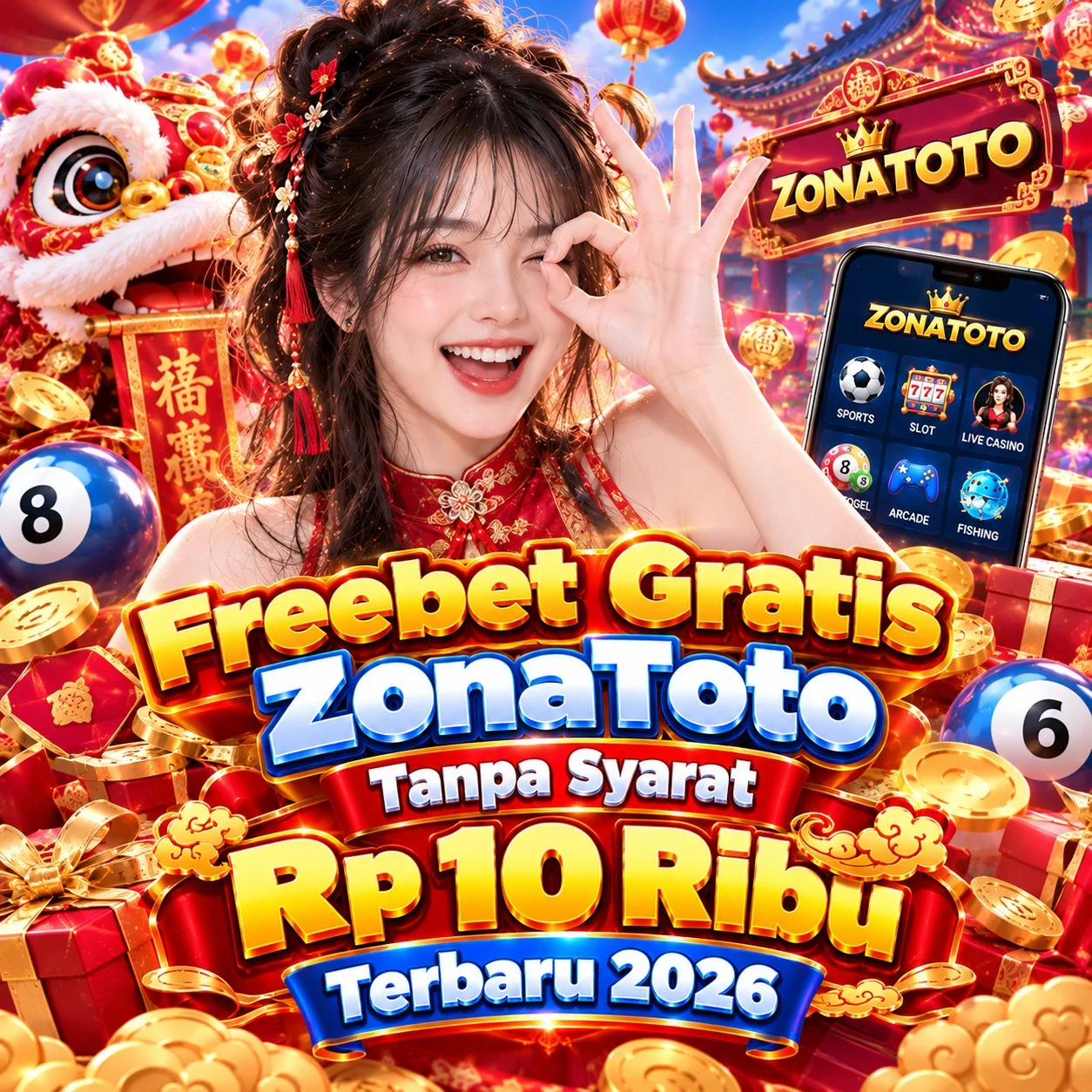 Freebet Gratis ZonaToto Slot Togel Tanpa Syarat Rp 10 Ribu Terbaru 2026 !